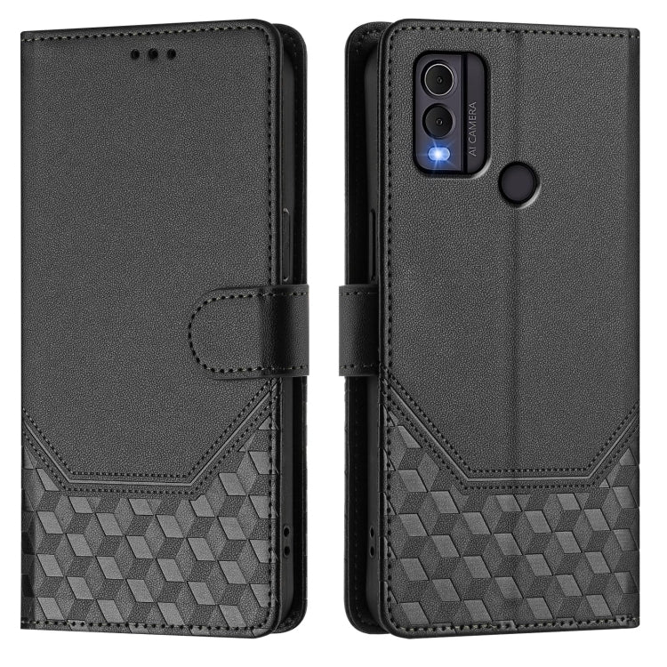 For Nokia C22 Honeycomb Embossing RFID Leather Phone Case