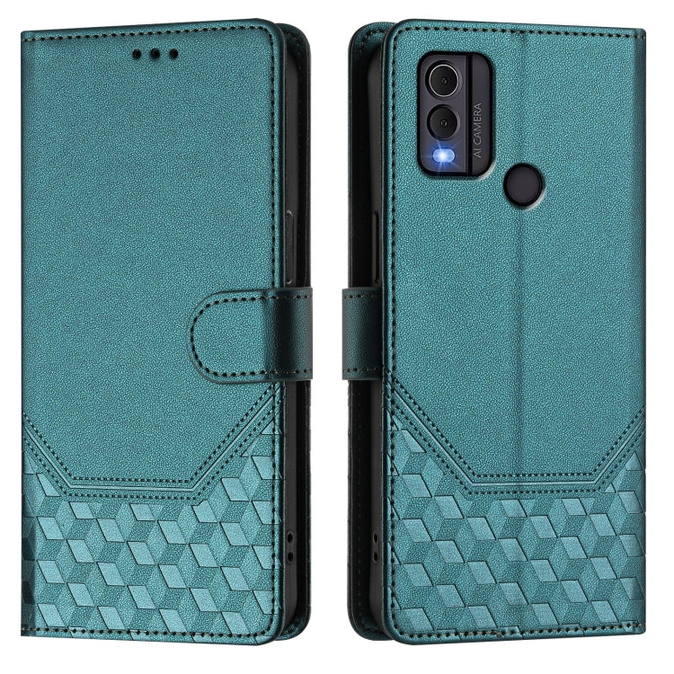 For Nokia C22 Honeycomb Embossing RFID Leather Phone Case
