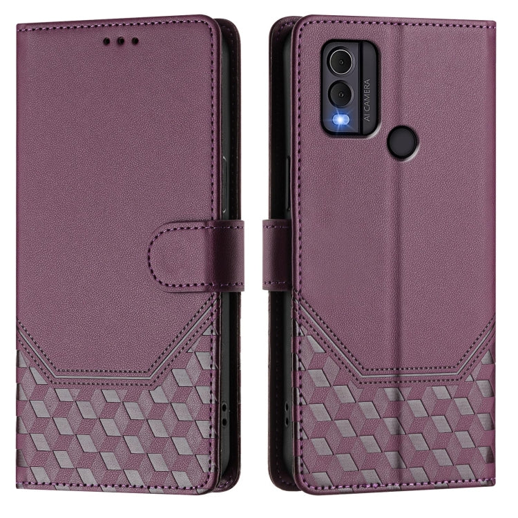 For Nokia C22 Honeycomb Embossing RFID Leather Phone Case