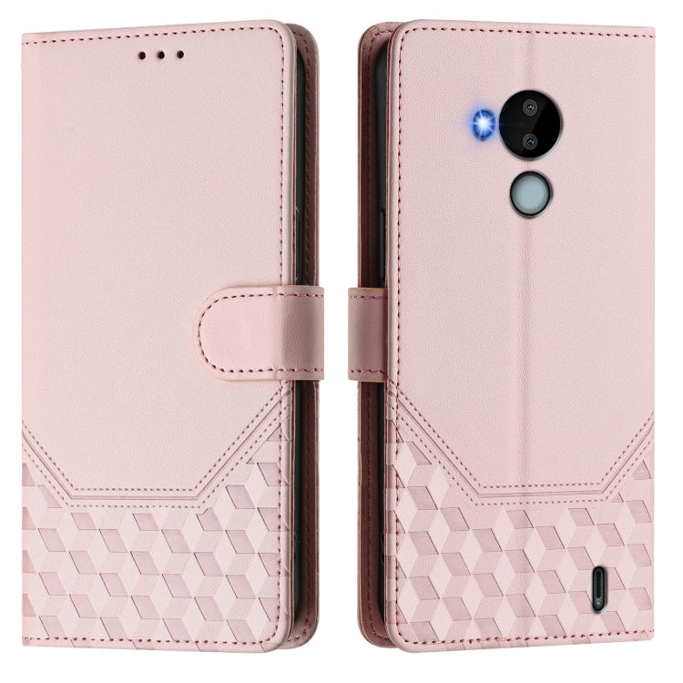 For Nokia C30 Honeycomb Embossing RFID Leather Phone Case