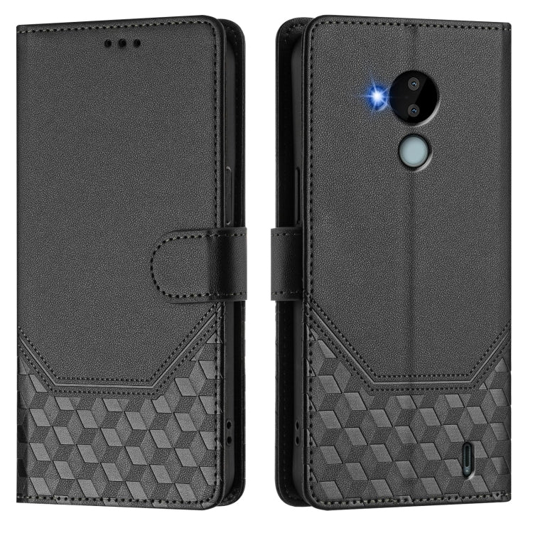 For Nokia C30 Honeycomb Embossing RFID Leather Phone Case