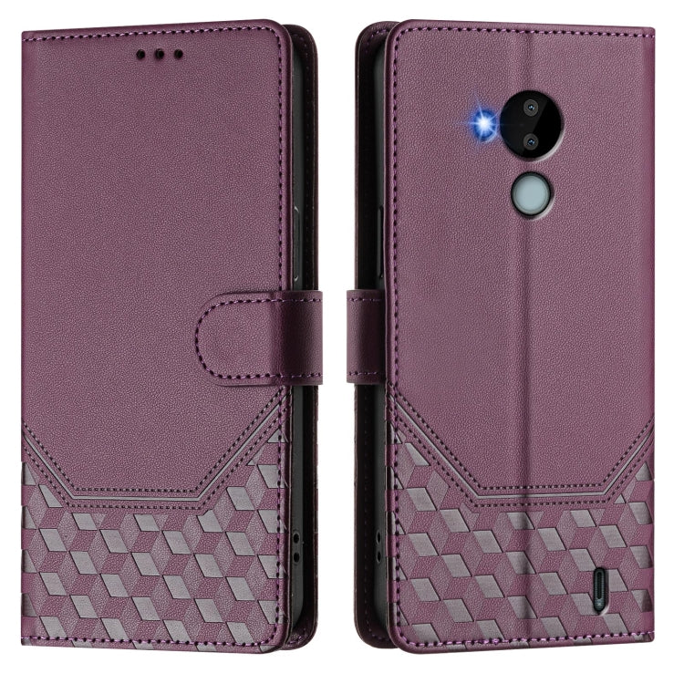 For Nokia C30 Honeycomb Embossing RFID Leather Phone Case