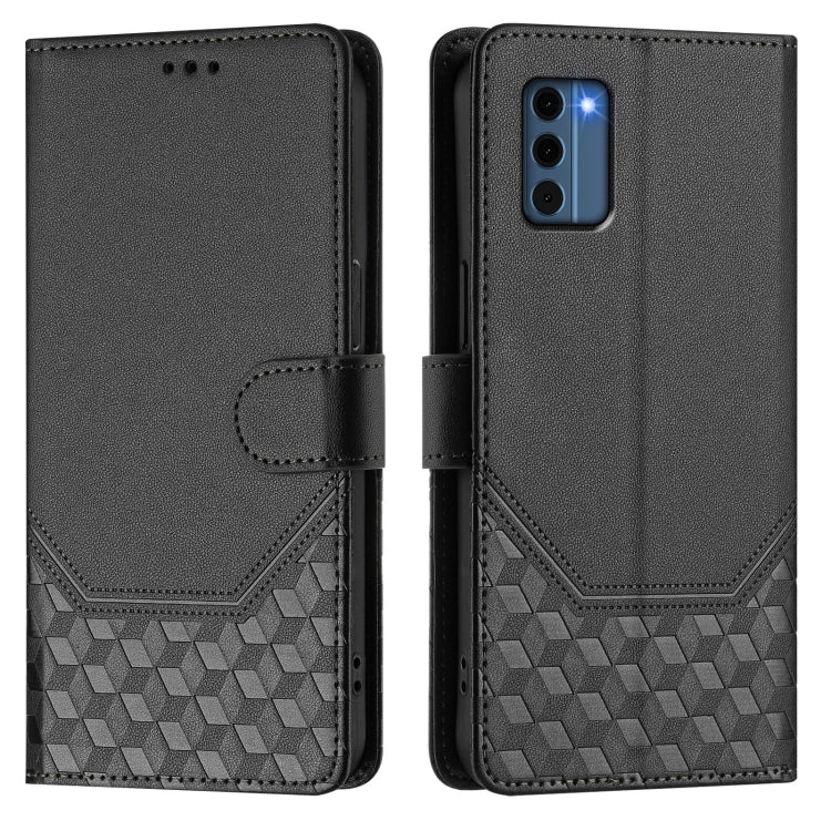 For Nokia C300 Honeycomb Embossing RFID Leather Phone Case
