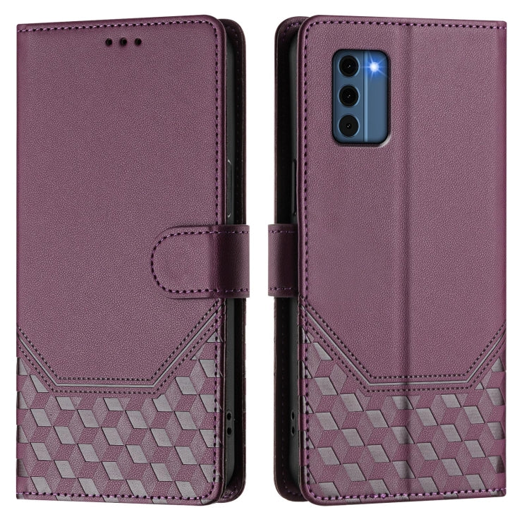 For Nokia C300 Honeycomb Embossing RFID Leather Phone Case