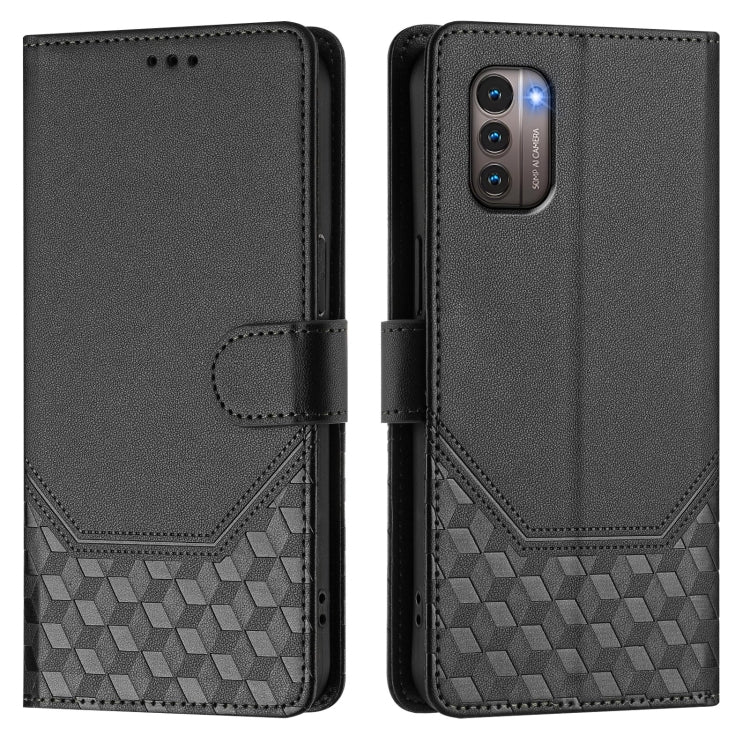 For Nokia G11 4G / G21 4G Honeycomb Embossing RFID Leather Phone Case