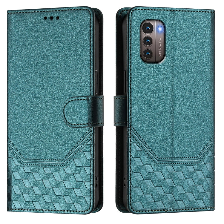 For Nokia G11 4G / G21 4G Honeycomb Embossing RFID Leather Phone Case