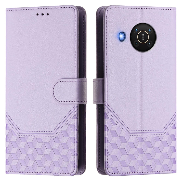 For Nokia X20 / X10 Honeycomb Embossing RFID Leather Phone Case