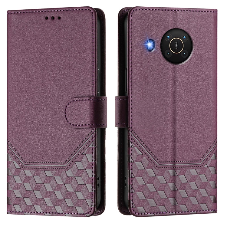 For Nokia X20 / X10 Honeycomb Embossing RFID Leather Phone Case
