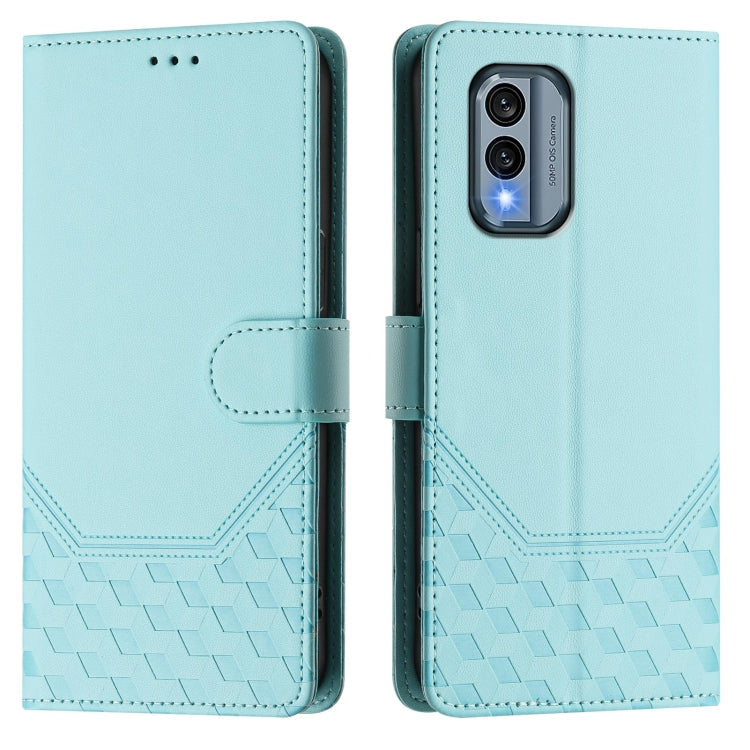 For Nokia X30 5G Honeycomb Embossing RFID Leather Phone Case