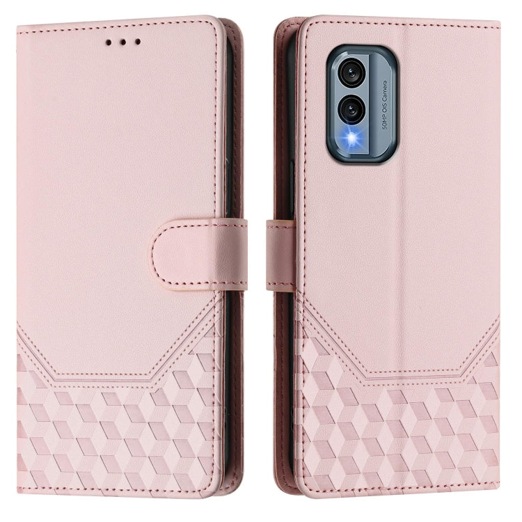 For Nokia X30 5G Honeycomb Embossing RFID Leather Phone Case