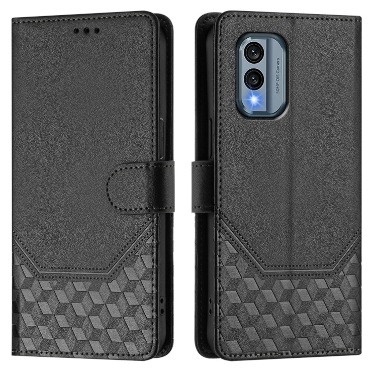 For Nokia X30 5G Honeycomb Embossing RFID Leather Phone Case