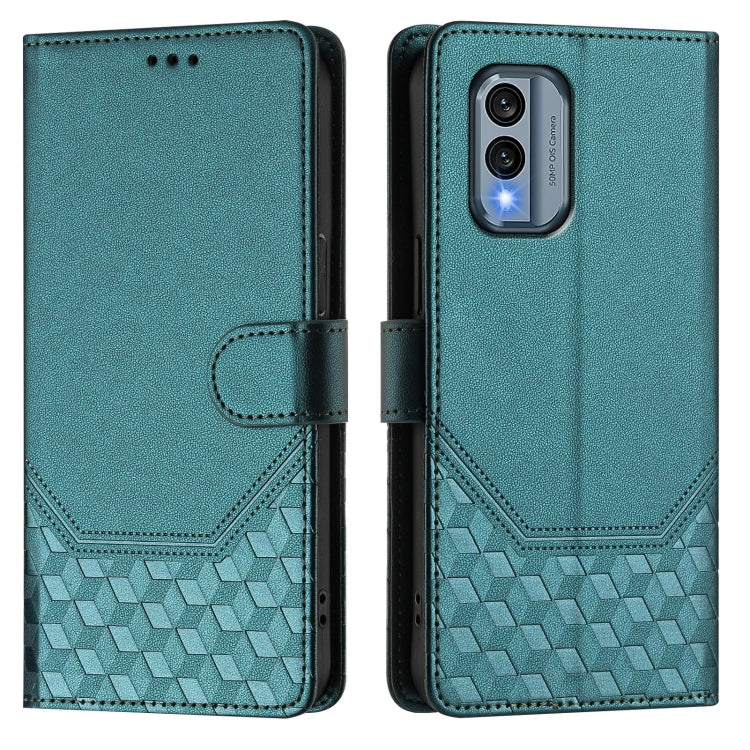 For Nokia X30 5G Honeycomb Embossing RFID Leather Phone Case