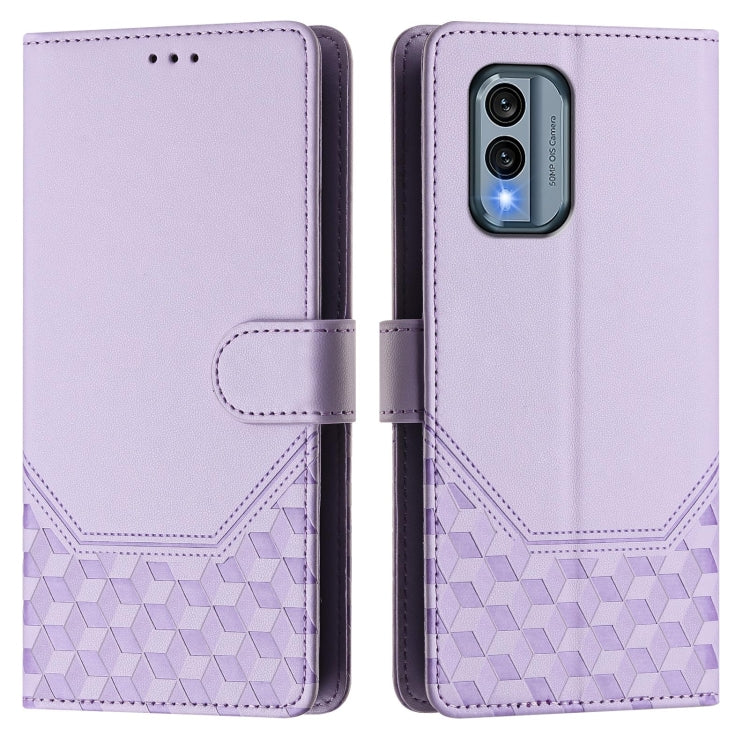 For Nokia X30 5G Honeycomb Embossing RFID Leather Phone Case