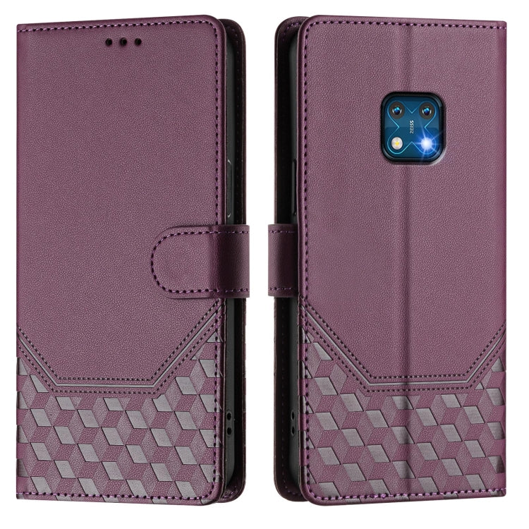 For Nokia XR20 Honeycomb Embossing RFID Leather Phone Case