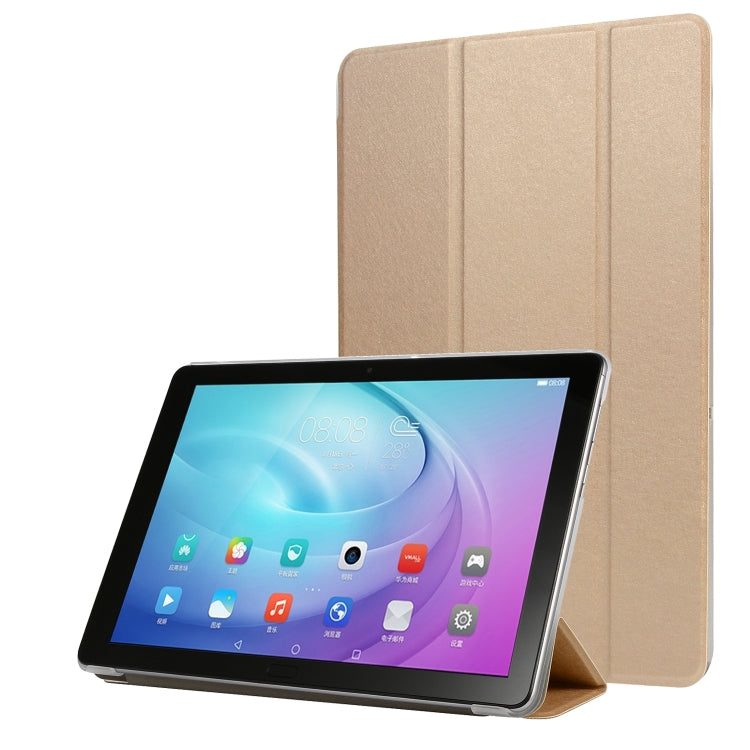 For Huawei Enjoy Tablet 2 10.1 inch Silk Texture Horizontal Flip Leather Case with Three-Folding Holder