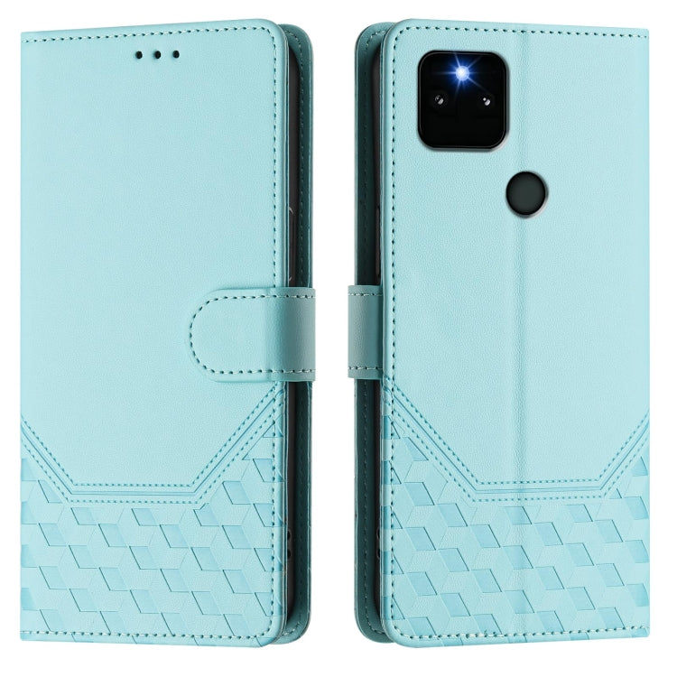 For Google Pixel 5a 5G Honeycomb Embossing RFID Leather Phone Case