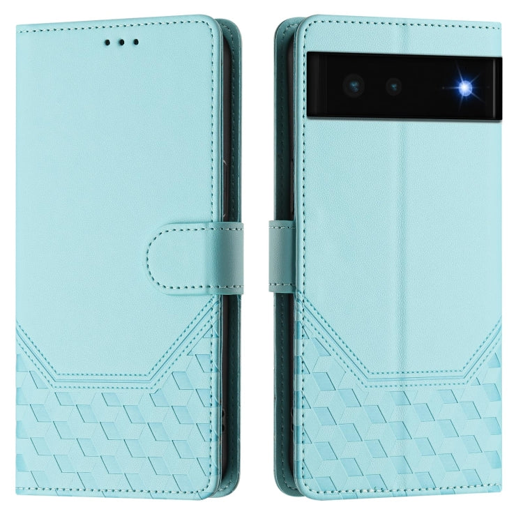 For Google Pixel 6 Honeycomb Embossing RFID Leather Phone Case