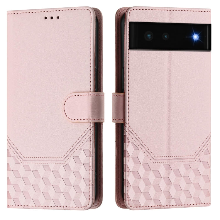 For Google Pixel 6 Honeycomb Embossing RFID Leather Phone Case