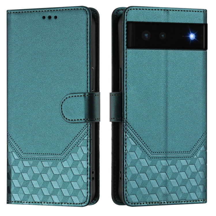 For Google Pixel 6 Honeycomb Embossing RFID Leather Phone Case