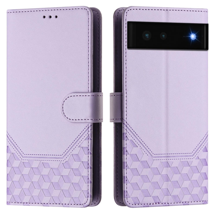 For Google Pixel 6 Honeycomb Embossing RFID Leather Phone Case