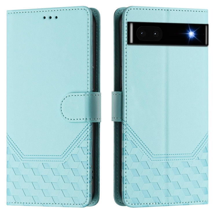 For Google Pixel 6a Honeycomb Embossing RFID Leather Phone Case