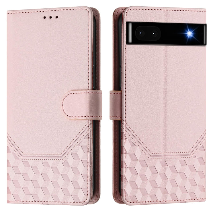 For Google Pixel 6a Honeycomb Embossing RFID Leather Phone Case