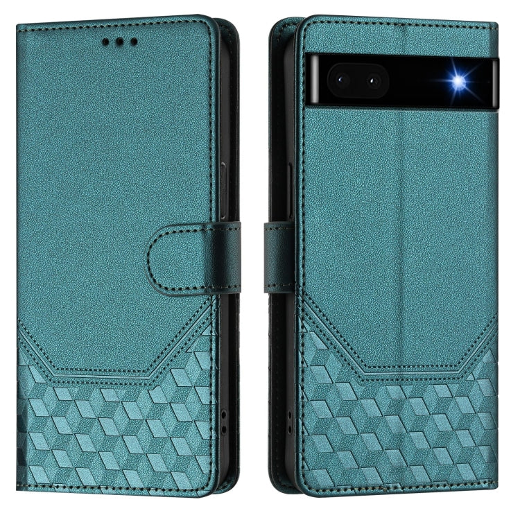 For Google Pixel 6a Honeycomb Embossing RFID Leather Phone Case