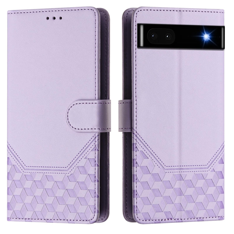 For Google Pixel 6a Honeycomb Embossing RFID Leather Phone Case