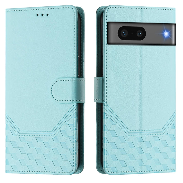 For Google Pixel 7 Honeycomb Embossing RFID Leather Phone Case