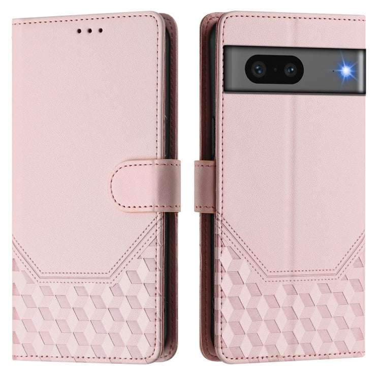 For Google Pixel 7 Honeycomb Embossing RFID Leather Phone Case