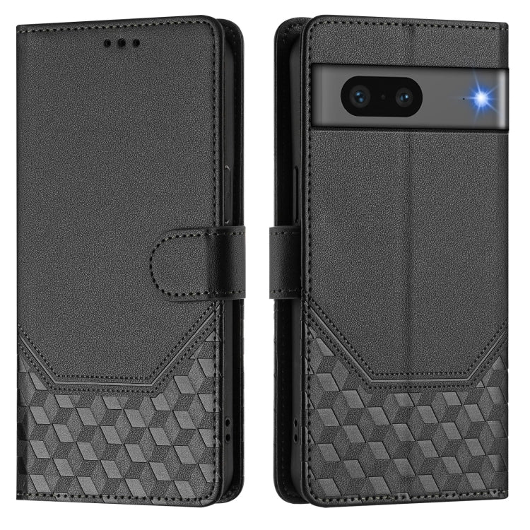 For Google Pixel 7 Honeycomb Embossing RFID Leather Phone Case
