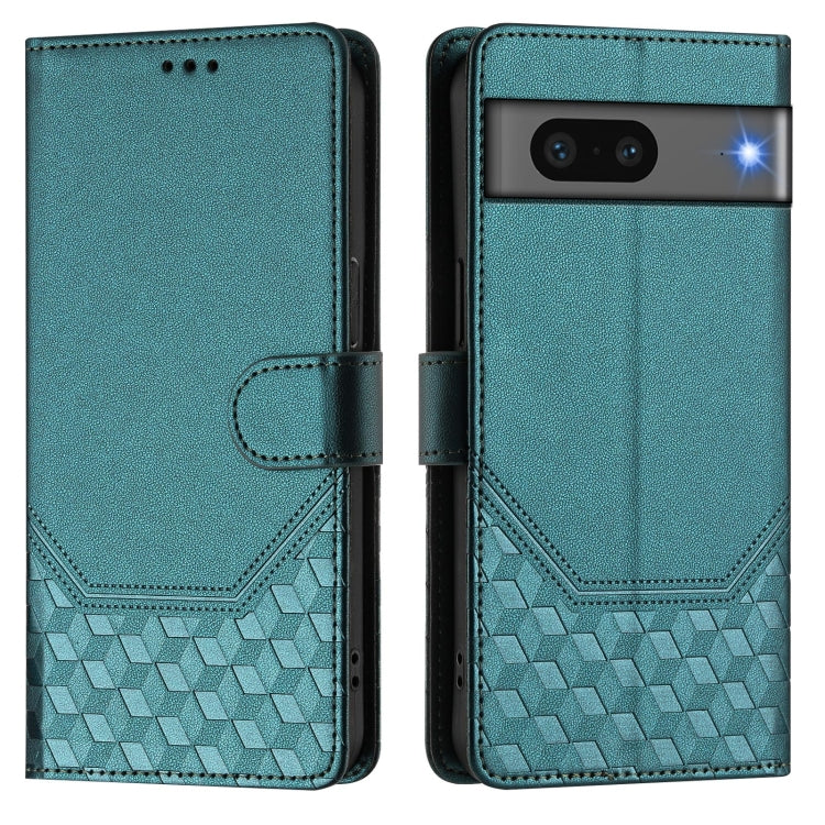 For Google Pixel 7 Honeycomb Embossing RFID Leather Phone Case