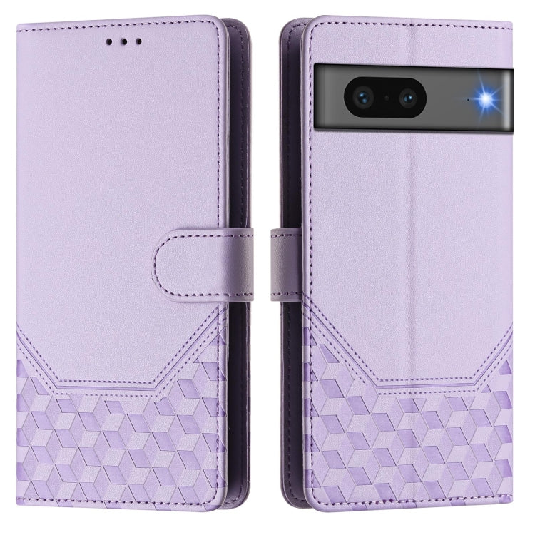 For Google Pixel 7 Honeycomb Embossing RFID Leather Phone Case