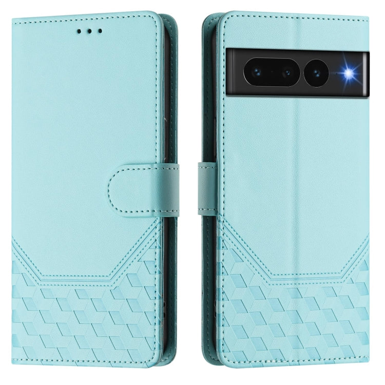 For Google Pixel 7 Pro Honeycomb Embossing RFID Leather Phone Case