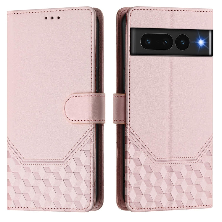 For Google Pixel 7 Pro Honeycomb Embossing RFID Leather Phone Case