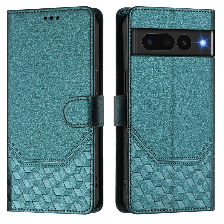 For Google Pixel 7 Pro Honeycomb Embossing RFID Leather Phone Case