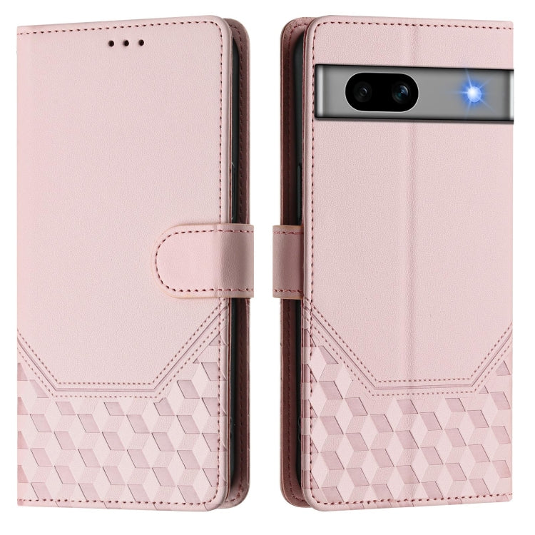 For Google Pixel 7a Honeycomb Embossing RFID Leather Phone Case
