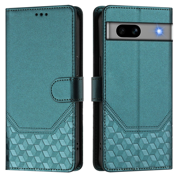 For Google Pixel 7a Honeycomb Embossing RFID Leather Phone Case