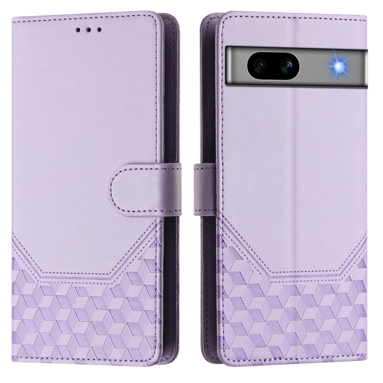 For Google Pixel 7a Honeycomb Embossing RFID Leather Phone Case