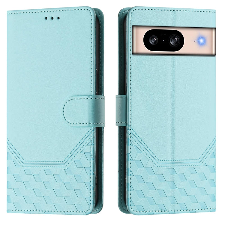 For Google Pixel 8 Honeycomb Embossing RFID Leather Phone Case