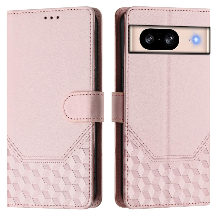 For Google Pixel 8 Honeycomb Embossing RFID Leather Phone Case