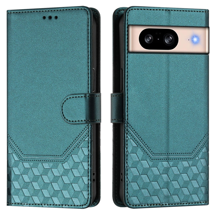 For Google Pixel 8 Honeycomb Embossing RFID Leather Phone Case