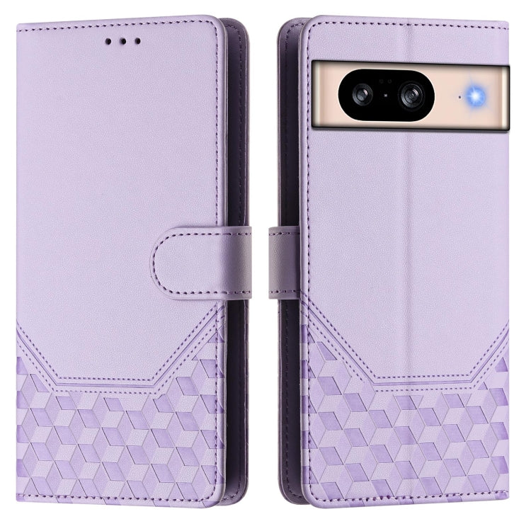 For Google Pixel 8 Honeycomb Embossing RFID Leather Phone Case