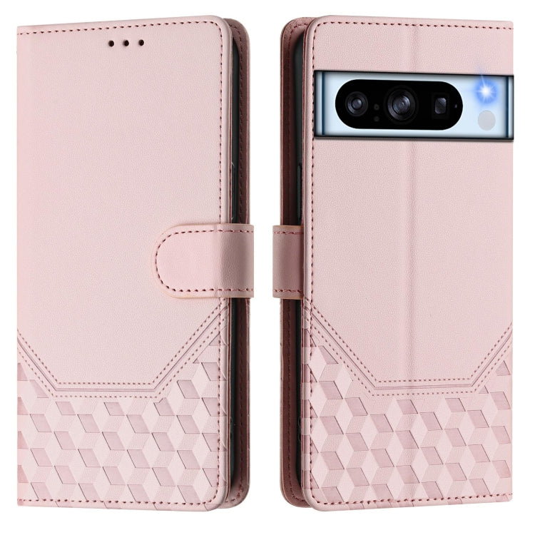 For Google Pixel 8 Pro Honeycomb Embossing RFID Leather Phone Case