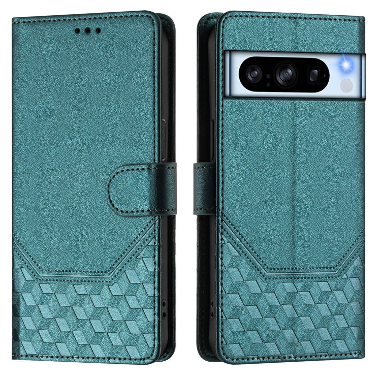 For Google Pixel 8 Pro Honeycomb Embossing RFID Leather Phone Case