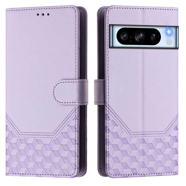 For Google Pixel 8 Pro Honeycomb Embossing RFID Leather Phone Case