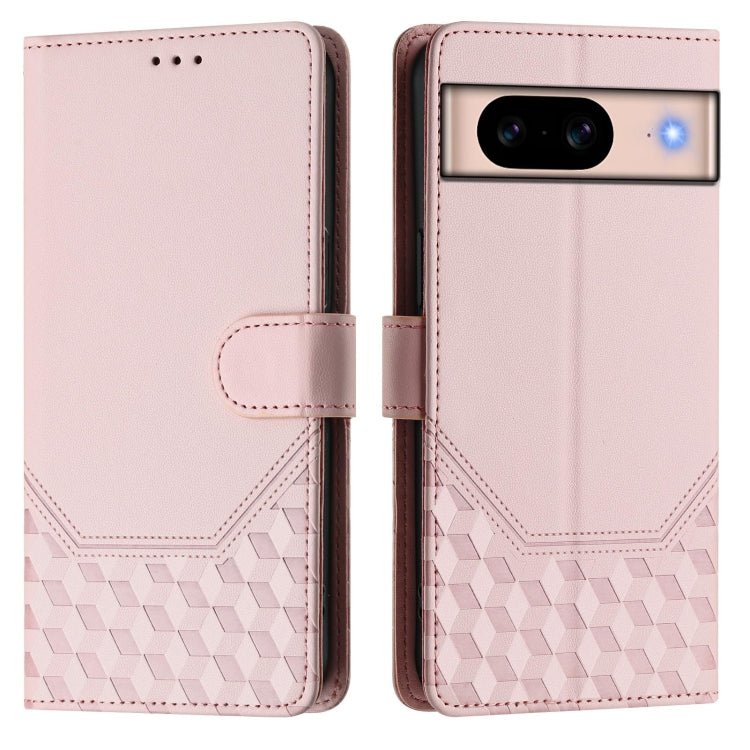 For Google Pixel 8a Honeycomb Embossing RFID Leather Phone Case