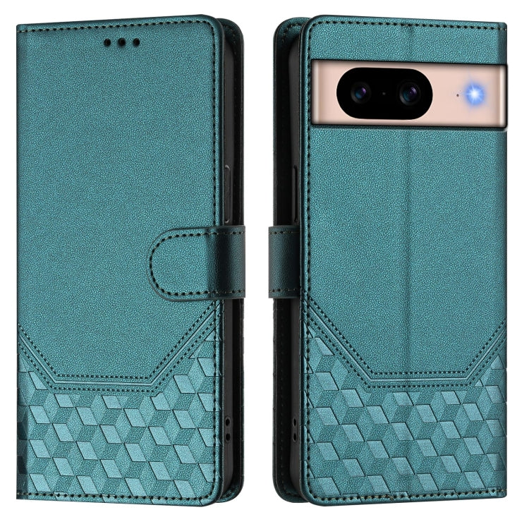 For Google Pixel 8a Honeycomb Embossing RFID Leather Phone Case