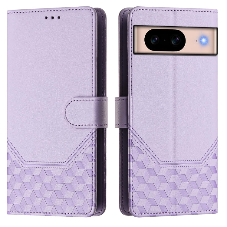For Google Pixel 8a Honeycomb Embossing RFID Leather Phone Case