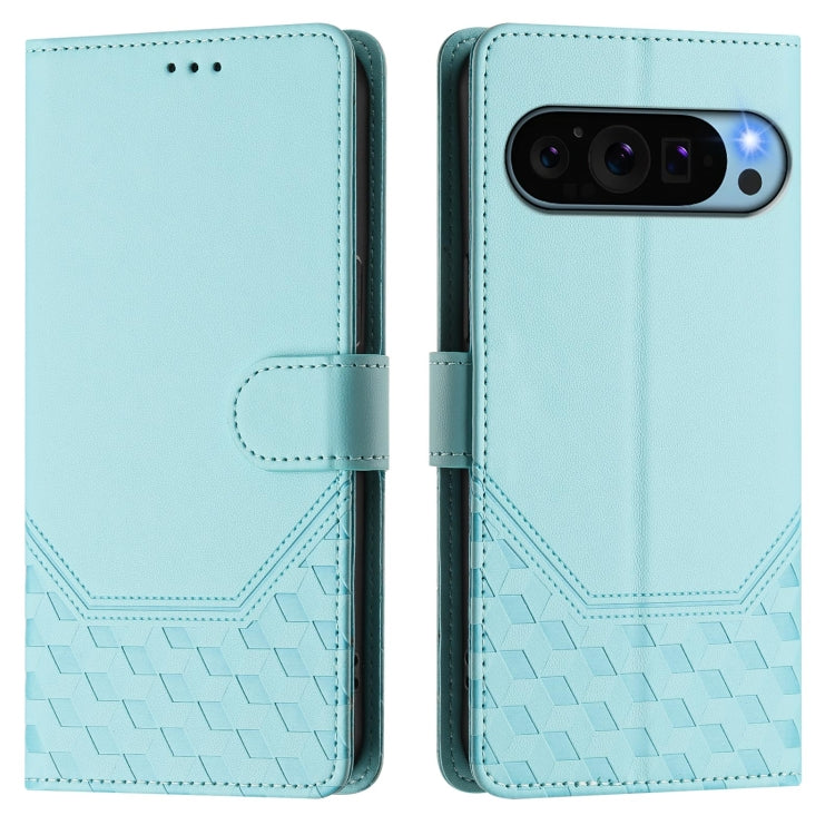 For Google Pixel 9 Pro XL Honeycomb Embossing RFID Leather Phone Case